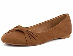 MaxMuxun Klassische Damen Ballerinas Party Schuhe Schleife Freizeit Schuhe Braun Größe 38 EU von MaxMuxun