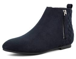 MaxMuxun Stiefeletten Damen Flache Stiefeletten Klassische Winterschuhe Damen,Chelsea Boots Marineblau EU 40 von MaxMuxun