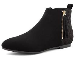 MaxMuxun Stiefeletten Damen Flache Stiefeletten Klassische Winterschuhe Damen,Chelsea Boots Schwarz T EU 36 von MaxMuxun