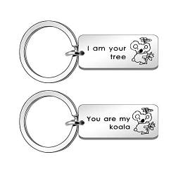 Maxforever Lustiges Geschenk für Paare, "You are My Koala & I Am Your Tree" Schlüsselanhänger-Set, Geschenk für Ehemann, Ehefrau, Freund, Freundin, silber, L von Maxforever