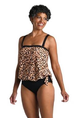 Maxine Of Hollywood Damen Bandeau Badeanzug Tankini-Oberteil, Natürlicher/üppiger Leopardenmuster, 16 von Maxine Of Hollywood