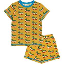 Maxomorra Kinder Schlafanzug Kurzarm Shirt + Shorts Raupen Motiv Pyjama Caterpillar (110-116) von Maxomorra