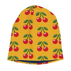 Maxomorra Mädchen Beanie Mütze mit Kirschen HAT Cherry (52-54, Velour) von Maxomorra