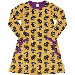 Maxomorra Mädchen Kleid Langarm Nachhaltig Katze Dress CAT (98/104) von Maxomorra