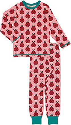 Maxomorra Mädchen Schlafanzug mit Marienkäfer Pyjama Ladybug (98-104) von Maxomorra