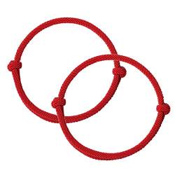 Maxtonser 2x handgefertigte einfache passende Armbänder Lucky Kabbalah Verstellbares Armband Freundschaftsarmbänder Geschenk für Mädchen/Freund, rotes Schnurarmband von Maxtonser