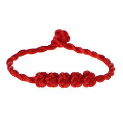 Maxtonser 5 geknotete Perlen, rote Schnur, chinesisches Feng Shui-Reichtum, Glücksseil, Armband, Kabbalah, geflochtenes Armband, Schmuck, Armbandkette von Maxtonser