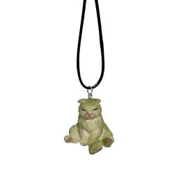 Maxtonser Verstellbare Länge Halskette mit Katzen-Anhänger, modischer Tier-Charm-Halsband für Frauen, Katzenliebhaber, 3D-Katzen-Charm-Halskette, Stil 3 von Maxtonser