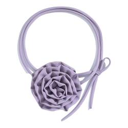 Maxtonser Verstellbare Schlüsselbeinkette, Blumen-Anhänger-Halskette, Rosenblüten-Halskette, elegantes Halsband-Zubehör für Frauen und Mädchen, Lila von Maxtonser