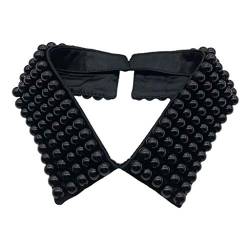 Maxtonser Women Handmade Beading Faux Pearls Layers Bib Lapel Fake Collar Necklace Choker,Neck Chain von Maxtonser