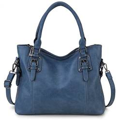 MayBlosom Damen Handtasche, Hobo Tasche Shopper PU leder Umhängetasche Schultertasche Geldbörse für Frauen (Blau) von MayBlosom