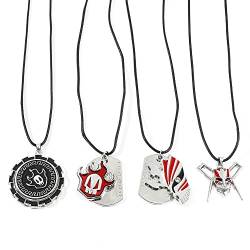 4 Halskette Kurosaki Ichigo Masken Peripheral Anhänger Schmuck Anime Halsketten Für Frauen Männer, Metall Anhänger Schwarze Seilkette von MayDee