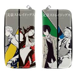 Bungo Stray Dogs Geldbörse, Anime PU-Leder Cartoon Brieftasche Kinder Student Münze Geldbeutel, Bedruckte Lange Clutch Münzbörse Mit Reißverschluss (A) von MayDee