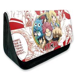 Fairy Tail Federmäppchen, Cartoon Anime Große Kapazität Leinwand Zip Schreibwaren Fall Geschenke Für Männer Und Frauen (A) von MayDee