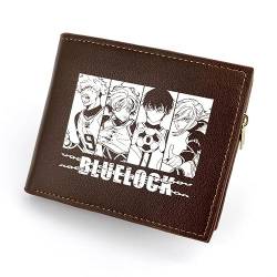 MayDee Blue Lock Kartentasche Anime Herren PU-Leder Geldbörse Für Kinder Und Studenten Kurze Faltbare Kreditkarte Brieftasche (E) von MayDee