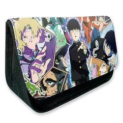 MayDee Mob Psycho 100 Anime Peripherie Zipper Flap Federtasche, Mob Psycho 100 Full Colour Gedruckt Federmäppchen Schulbedarf Student Stationery Box (B) von MayDee