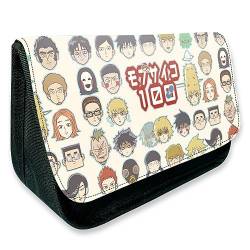 MayDee Mob Psycho 100 Anime Peripherie Zipper Flap Federtasche, Mob Psycho 100 Full Colour Gedruckt Federmäppchen Schulbedarf Student Stationery Box (F) von MayDee