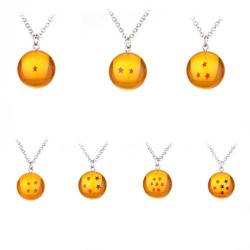 MayDee Sieben Sterne Balls Halsketten 7 Stück Anime Anhänger Son Gokong Cosplay Zubehör Mode Accessoires Für Damen Und Herren (orange) von MayDee