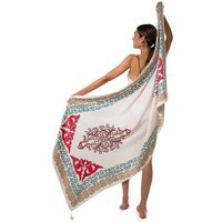 MayTree Modeschal leichter großer Sommerschal Strandschal Damen Boho 85 x180 pink, Saron, (Stück, 1-St), Sarong Pareo Tuch von MayTree