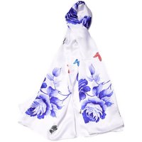 MayTree Seidenschal Rose Blau, 55 x 175 cm, leichter Damen-Schal, alljährig, (Stück), Seidentuch 100% Seide von MayTree