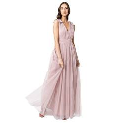 Maya Deluxe Damen V Neck Sleeveless High Empire Waist Bridesmaid Dress, Frosted Pink, 34 EU (6 UK) von Maya Deluxe