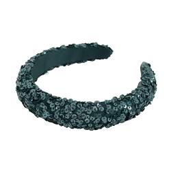 Maya Deluxe Damen Womens Embellished Headband for Ladies Adults Sequin Alice Band Bridal Hair Accessories Bridesmaid Evening Formal Stirnband, Emerald, One Size von Maya Deluxe