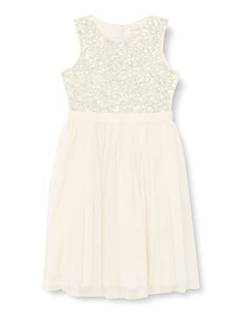 Maya Deluxe Mädchen^Mädchen Paillettenverziertes Hochzeit und Geburtstag Festlich mit Bandschleife Brautjungfernkleid Kleid, Ivory, 7 Years von Maya Deluxe