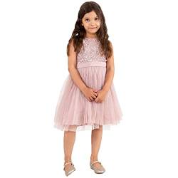 Maya Deluxe Mädchen Paillettenverziertes Hochzeit und Geburtstag Festlich mit Bandschleife Brautjungfernkleid Kleid, Frosted Pink, 3 Years von Maya Deluxe