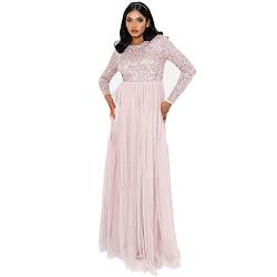Maya Deluxe Women's Damen Bridesmaid Dress, Frosted Pink, 38 von Maya Deluxe