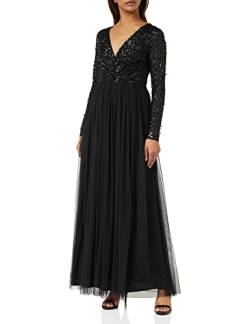 Maya Deluxe Women's Womens Ladies Sleeve for Wedding Guest V Neck High Empire Waist Maxi Long Length Evening Bridesmaid Prom Dress, Black, 52 von Maya Deluxe