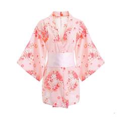 Damen Sommer Cool Temptation Pyjama Süß Japanisch Kimono Yukata Set Cosplay Uniform Nachthemd (Rosa), rose, One size von Maya Star