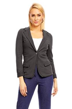 Mayaadi Damen Blazer Uniform Jacke Military Elegant Anzugjacke Anzug Admiral Neu Knopfleiste Kurz Knopf Cardigan Freizeit Frauen Bolero Frühling 2088 Dunkelgrau XXL von Mayaadi