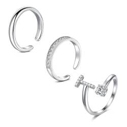 Mayhoop Silberne Zehenringe für Frauen Mädchen Chirurgenstahl Verstellbare offene Zehenringe Schwanz Ring Finger Ringe Knuckle Ring von Mayhoop