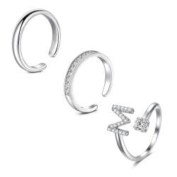 Mayhoop Silberne Zehenringe für Frauen Mädchen Chirurgenstahl Verstellbare offene Zehenringe Schwanz Ring Finger Ringe Knuckle Ring von Mayhoop