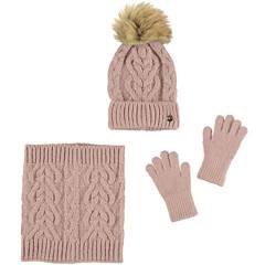 Mayoral - Mädchen Schal, Mütze, Handschuhe,Winterset 3-Teilig, Accessoires, rosa – 10.344, Größe 54 von Mayoral