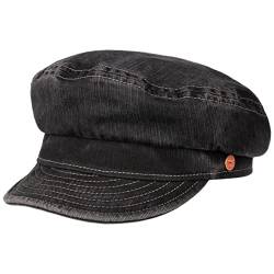 Mayser Altona Sunprotect Elbsegler Elbseglermütze Mütze Cap Baumwollcap Ballonmütze Schiffersmütze Damen/Herren - Made in The EU Damencap mit Schirm Frühling-Sommer - 55 cm schwarz von Mayser