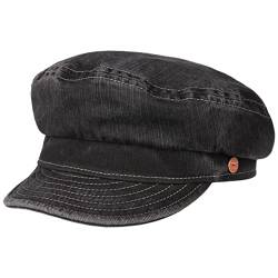 Mayser Altona Sunprotect Elbsegler Elbseglermütze Mütze Cap Baumwollcap Ballonmütze Schiffersmütze Damen/Herren - Made in The EU Damencap mit Schirm Frühling-Sommer - 60 cm schwarz von Mayser