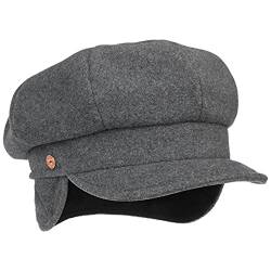 Mayser Camilla Ballonmütze mit Ohrenklappen Earflaps Wollcap Wintermütze Damenmütze Mütze Damen - Made in The EU Wintercap Schirm, Ohrenklappen, Futter, Futter Herbst-Winter - S (54-55 cm) anthrazit von Mayser