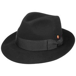 Mayser City Fanal Bogarthut Herrenhut Haarfilzhut Filzhut Fedora Damen/Herren - Made in The EU mit Futter, Ripsband Frühling-Sommer Herbst-Winter - 60 cm schwarz von Mayser