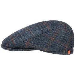 Mayser Frankie Soft Shetland Wool Flatcap Schirmmütze Schiebermütze Wollcap Wintercap Herrencap Herren - Made in The EU mit Schirm, Futter Herbst-Winter - 57 cm dunkelblau von Mayser