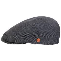 Mayser Sidney Leinen Stripes Flatcap Schirmmütze Schiebermütze Leinencap Herren - Made in The EU mit Schirm, Futter, Futter Frühling-Sommer - 57 cm blau von Mayser