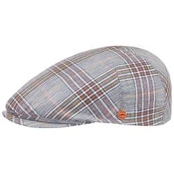 Mayser Simon Superior Leinen Anti-UV Flatcap Leinencap Schirmmütze Schiebermütze Sonnencap Herren - Made in The EU mit Schirm, Futter Frühling-Sommer - 56 cm blau von Mayser