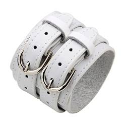 Mayting Lederarmband für Herren und Damen, Mode, Zweireihig, Gürtelmanschette, Punkrock, Verstellbar, Breites Armband (B) von Mayting