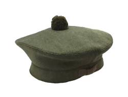 Schottischer Tam O Shanter Hut Militär Motorhaube Barett Balmoral Army Cap, grün, 7.25 von Maze