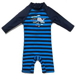 Mazuliso Baby Junge Badeanzug UPF50+ EIN Stück Lange Ärmel Sonnenanzug MIT Einem Reißverschluss(GRWal,92-98 cm) von Mazuliso