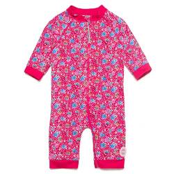 Mazuliso Baby Mädchen Badeanzug UV mit Durchgehendem Front Reißverschluss 3/4-Ärmel(Rosa,92-98 cm) von Mazuliso