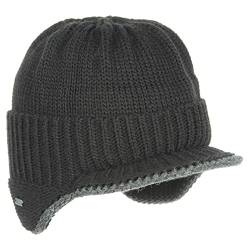 McBURN Dinder Peak Pull-On Hat Damen/Herren - Made in Italy Wintermütze Wollmütze Herrenmütze mit Futter, Futter Herbst-Winter - S/M (54-57 cm) schwarz von McBURN