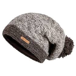 McRon Damen Gefütterte Beanie Wollmütze Aiden Naturbraun von McRon