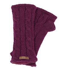 McRon Damen Gestrickte Pulswärmer Emily Pflaume 3311 von McRon