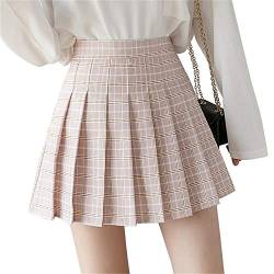 Mcaishen Frauen Rock Sommer Hohe Taille A-Line Rock Korean College Wind Joker Slim Faltenrock Cute Sweet Fashion Mini Faltenrock. (M, Pink2) von Mcaishen